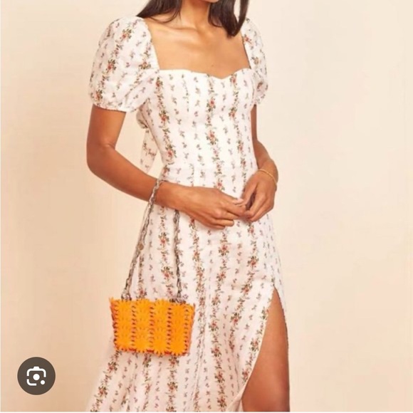 Reformation Denver linen midi dressing heath poppyseed - Picture 3 of 9